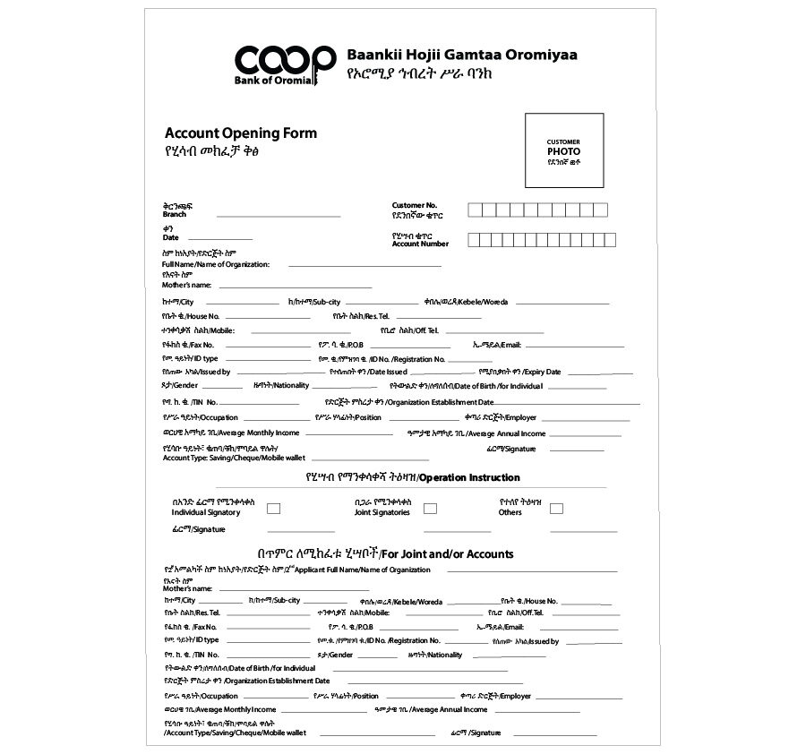 Conventional Account Opening Form
